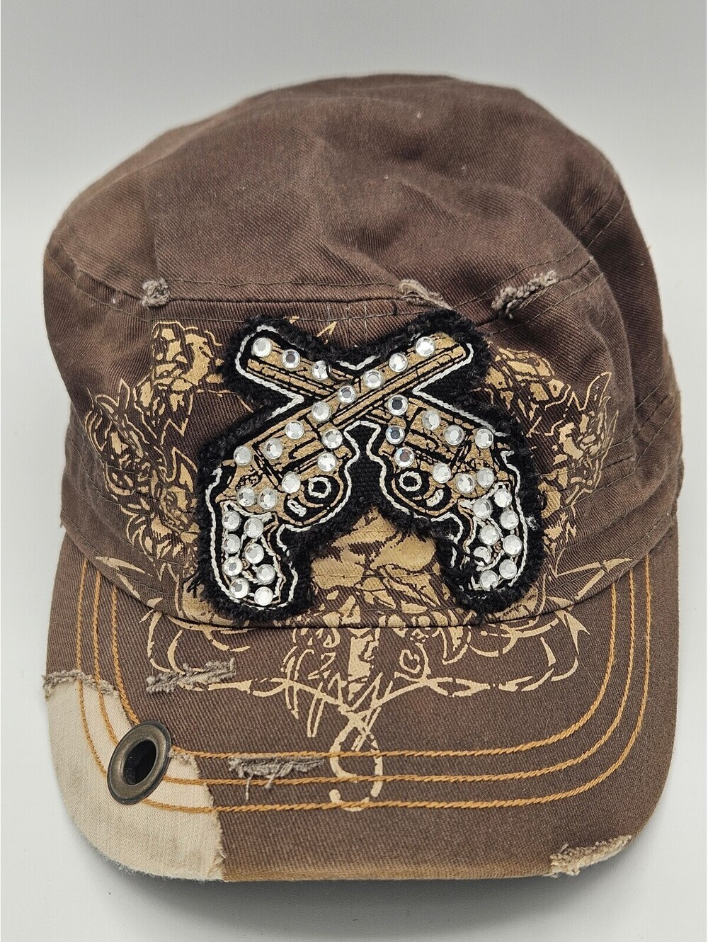 Savana Distressed Rhinestone Double Pistol Cadet Hat
